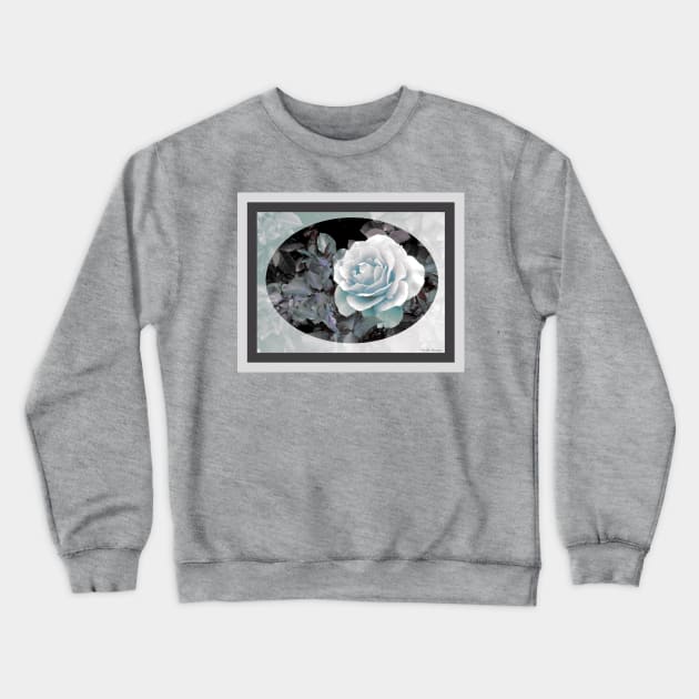 Blue-Gray Rose Crewneck Sweatshirt by csturman